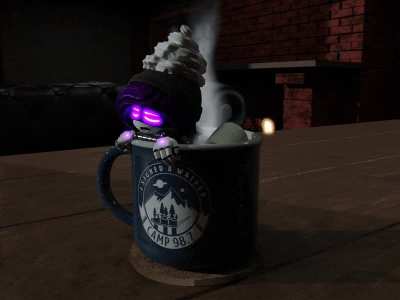 Totally Accurate Uzi Enjoys a Hot Coco Hottub