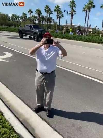 Biden supporter punches elderly man in self-defense.
