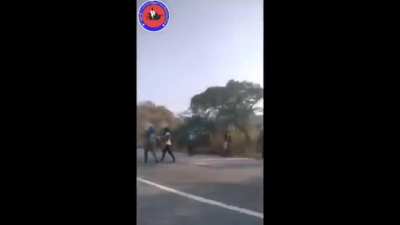 (Myanmar/Burma; music from source) Yinmarbin Township Alliance's [Rebel] POV of the March 4th junta convoy ambush on the Monywa Highway, Sagaing Region.