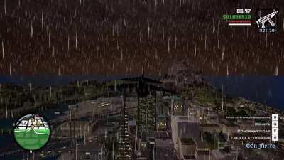 Love the new rain but it seems messed up when flying a hydra