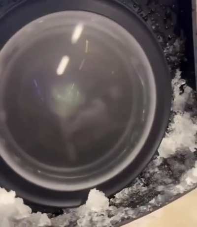 A spinning camera lense keeps it clear in bad weather