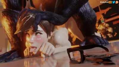 Tracer vs Winston [Overwatch] (kinkykatt3d)