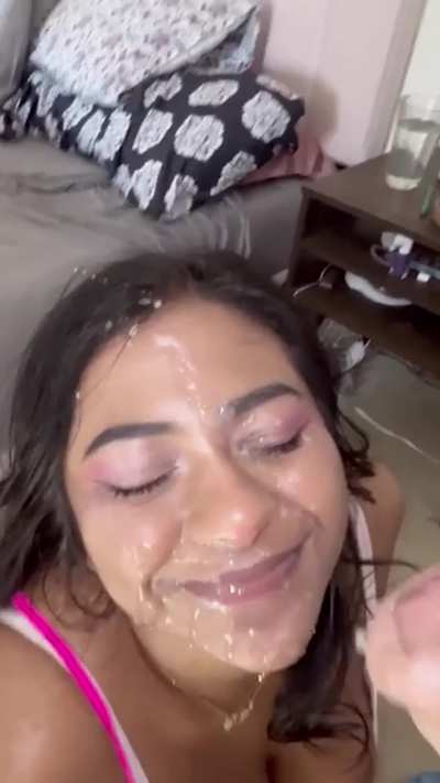 my best friend's little brother always stares at my tits, so I helped him jerk off, jusy as a joke but... holy fuck, he shot sooo much cum on me, that was actually super hot...