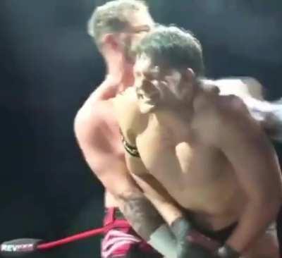 Ricky Knight Jr grabbing JJ Gales package.