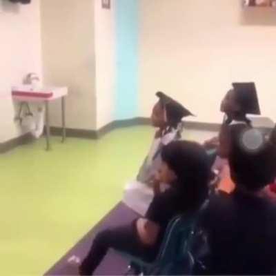 It's probably her last day in school