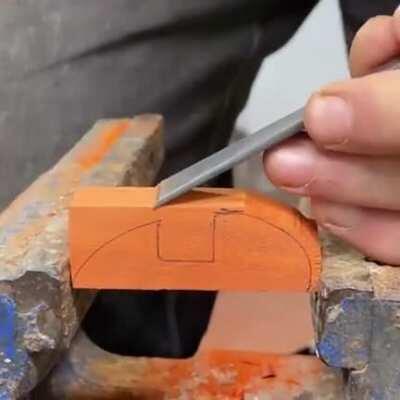 Woodworking an apple