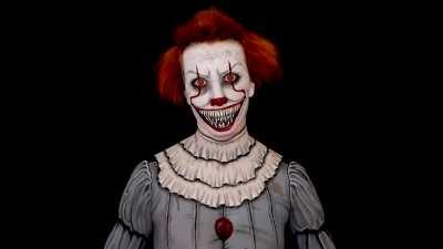 I'm a bodypainter and for Halloween I painted myself into Pennywise the Dancing Clown. I hope you like it!