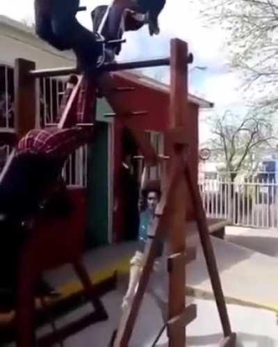 “How does one get off this thing?”