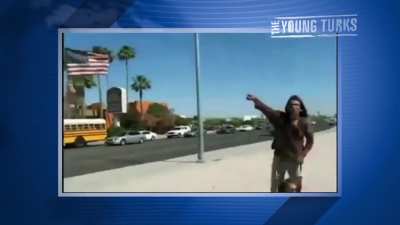 Native American shuts down anti immigration protest 