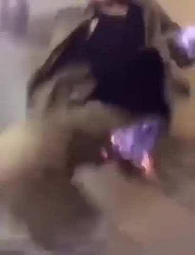 Trying to drink flaming alcohol