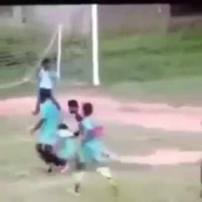 Everyone needs good friends like this flying kid.