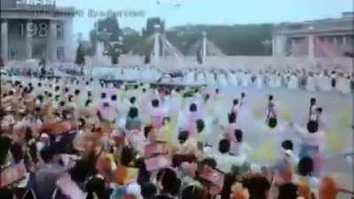 Former president of Romania Ceausescus visit to North Korea in 1971.