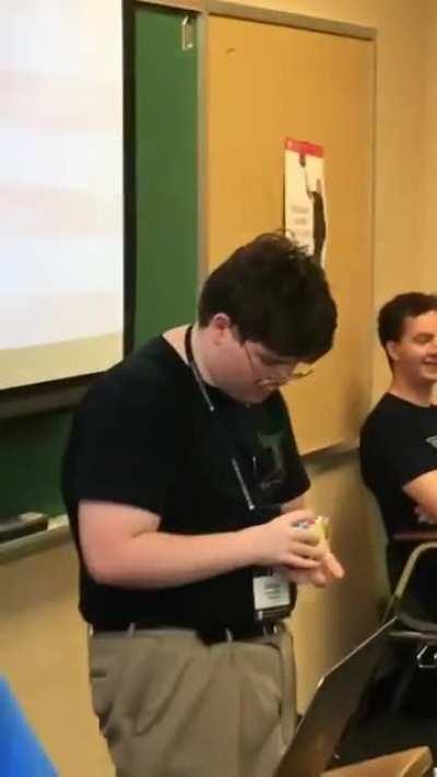 Cheering on a friend