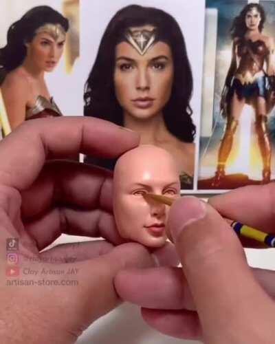 Wonder Woman, Polymer clay sculpture of Gal Gadot