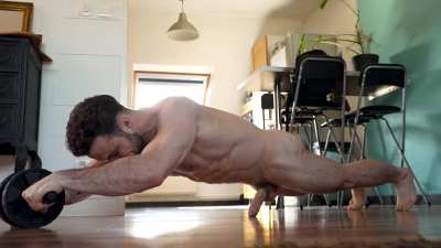 Just some morning exercises, naked of course ;) Full video on my OF
