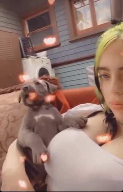 Billie Eilish and her puppies