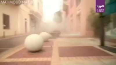 Beirut blast sweeps away bride posing for wedding day in Lebanon (© Mahmoud Nakib)