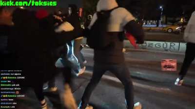 Erdogan supporter gets beaten up while trying to stop the protesters❤️