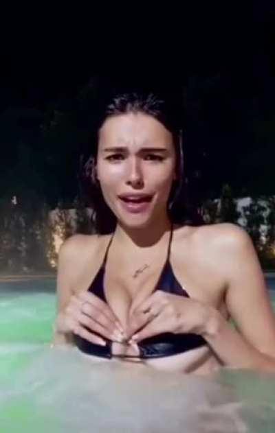 Madison doesn’t like it when you stare at her tits in her tight bikini top