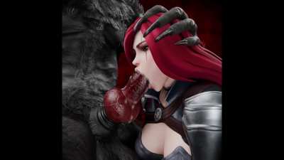 Katarina, the sinister blade, turns out to be a knotty cock slut (Rekin3D)