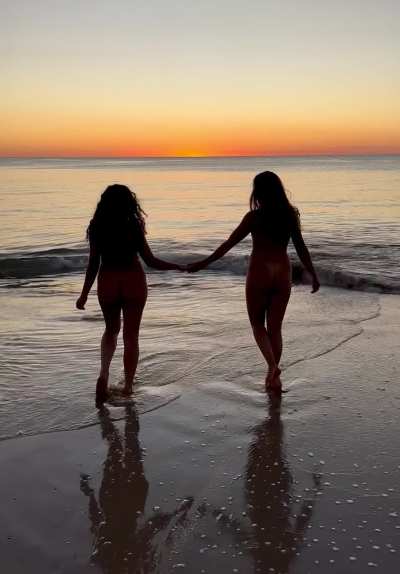 Enjoying a beautiful sunset together