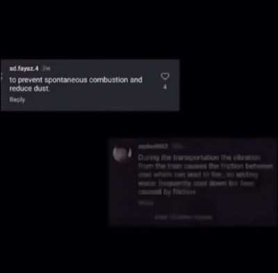 Eli5 spraying water on coal transport