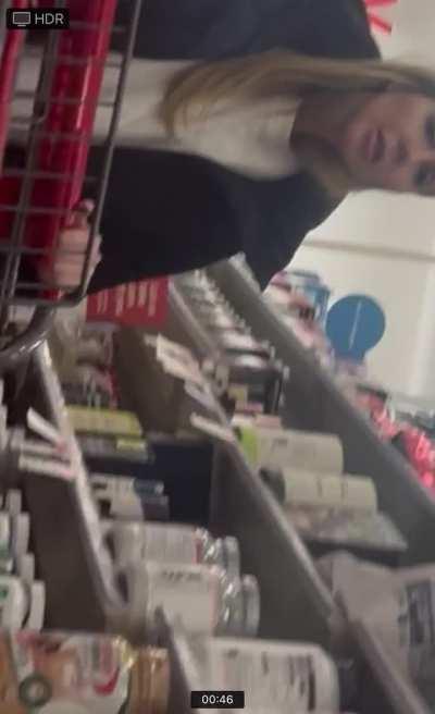 Older white lady see’s my gorilla bulge then licks her lips 