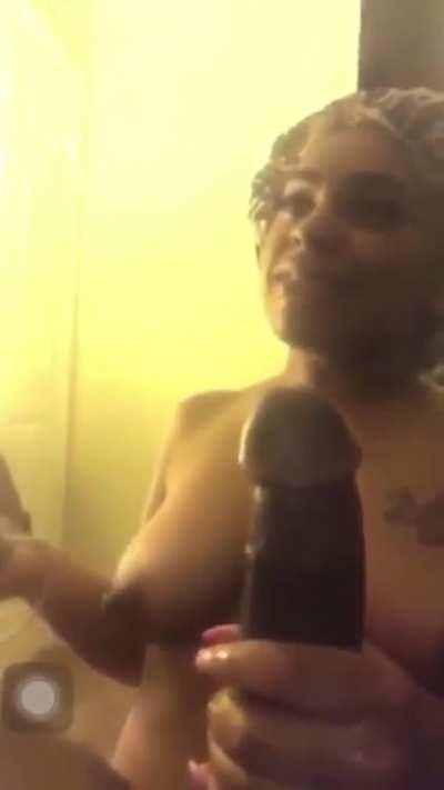 Sucking my dick while her mom is on the phone🍆💦📱