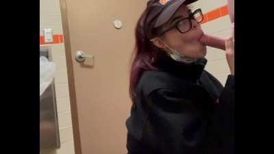 Lucky coworker on an opening shift 🤭😈