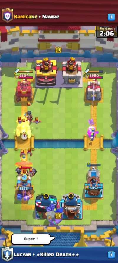 Skeleton King and Bowler stuck together behind the King tower.