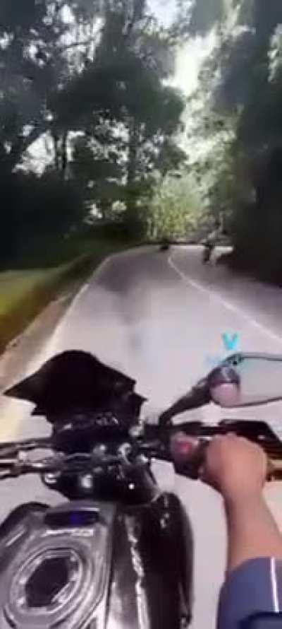 his bike is wrecked for sure