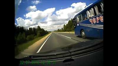 Small car takes out bus