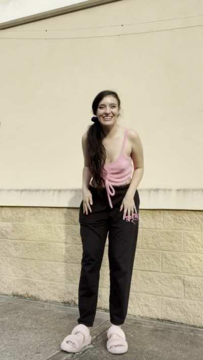 I get so shy showing off in public but I do it for the sexy daddies online 🙈 [f]