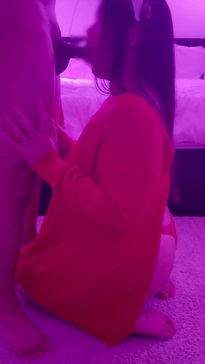 I love being on my knees cosplaying his favorite anime girl