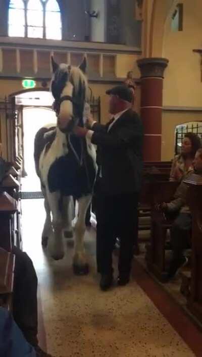 The poor priest’s face says it all.