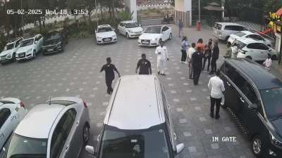 5-year old child gets crushed under an incoming car from the entrance while his father was busy looking at his phone.