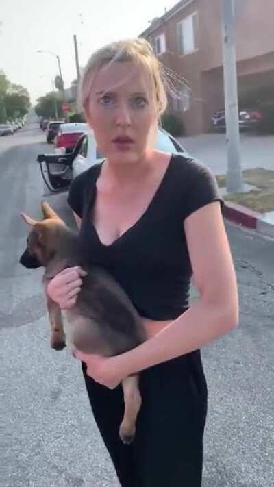 Mental illness... hope the dog is safe