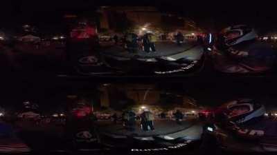 Evidence of Portland Federal Police firing less-lethal rounds from upper floors of Federal Courthouse making the rounds more lethal.