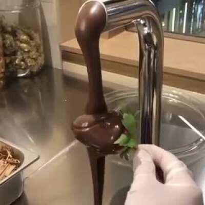 A chocolate faucet.