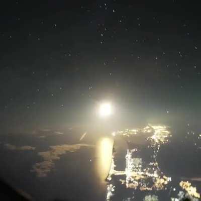 Falcon 9 launch view from cockpit at FL340 (Credit: Edgardo German)