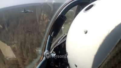 RU POV: Footage of combat work of SU-25 attack aircrafts. Kremensky forest.