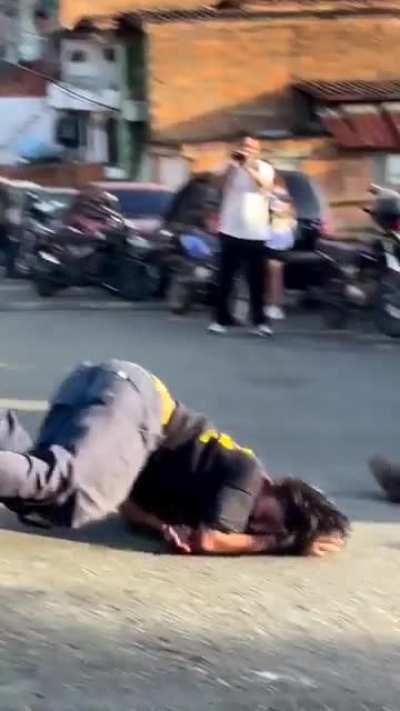 Multiple crayons on skateboad downhill - Medellin Colombia