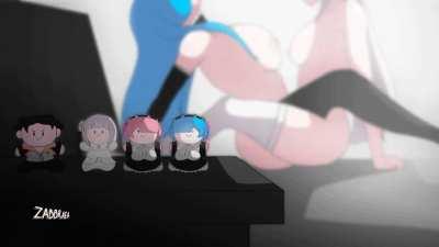 Emilia & Rem scissoring