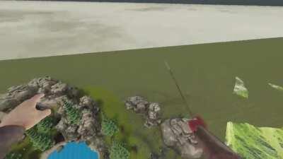 Pulling an arrow out of your chest in VR