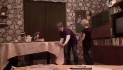 Not my video and im pretty sure the kid is fine