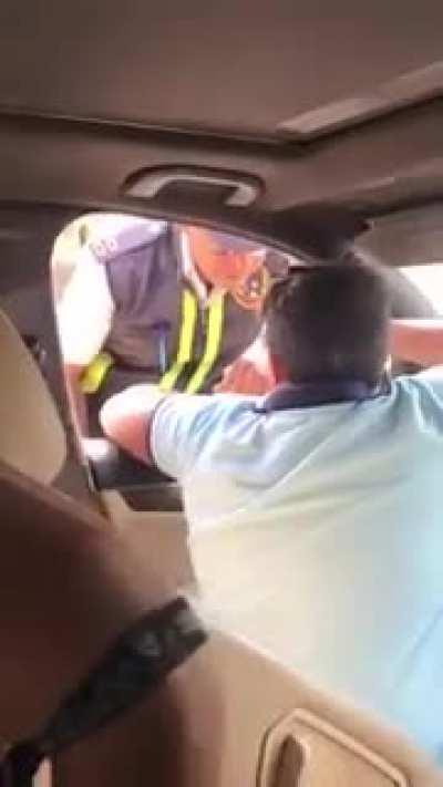 Cops asks for the kid's license. Kid trash talk him and asks him where is your face mask and drives away. Egypt