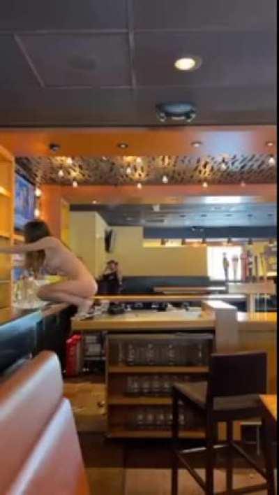 Crazy naked lady destroys bar and gets tazed