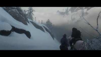 I got off the horse by accident right before a cutscene in red dead