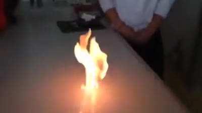 Bottle use flame attack!