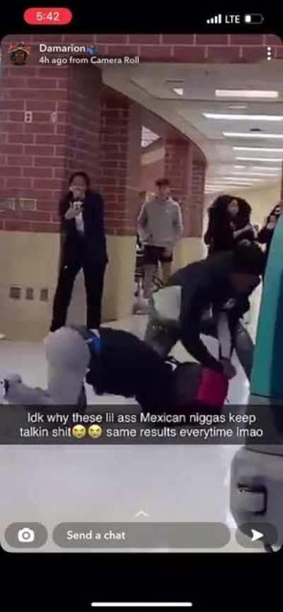 Fight from my school today, not the first fight between those two groups in the last few months